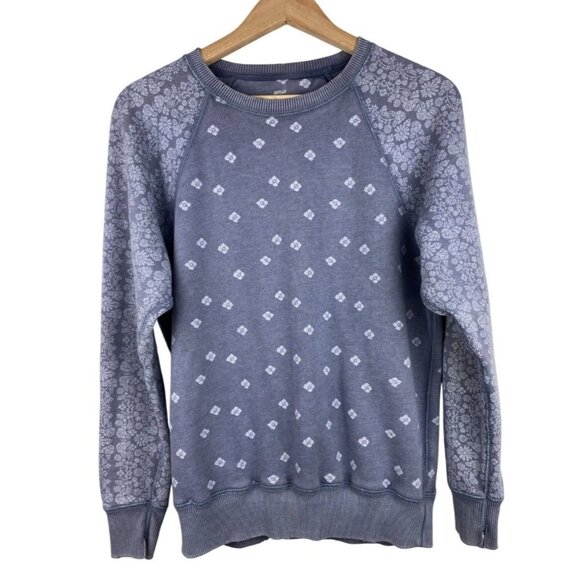 Aerie Floral Crewneck Pullover Sweatshirt Size Small Lightweight Soft Distressed - Picture 1 of 10